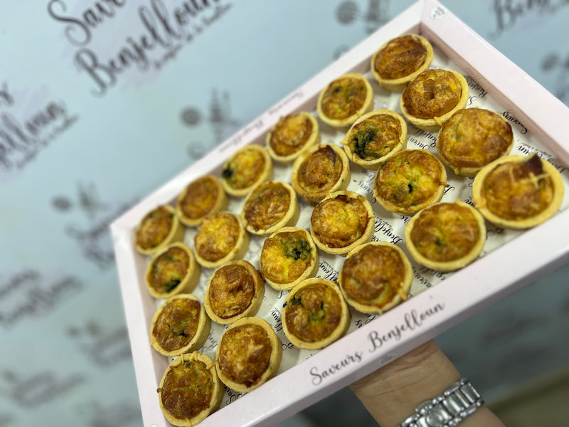 Plateau minis quiches épinard fromage \ charcuterie formage